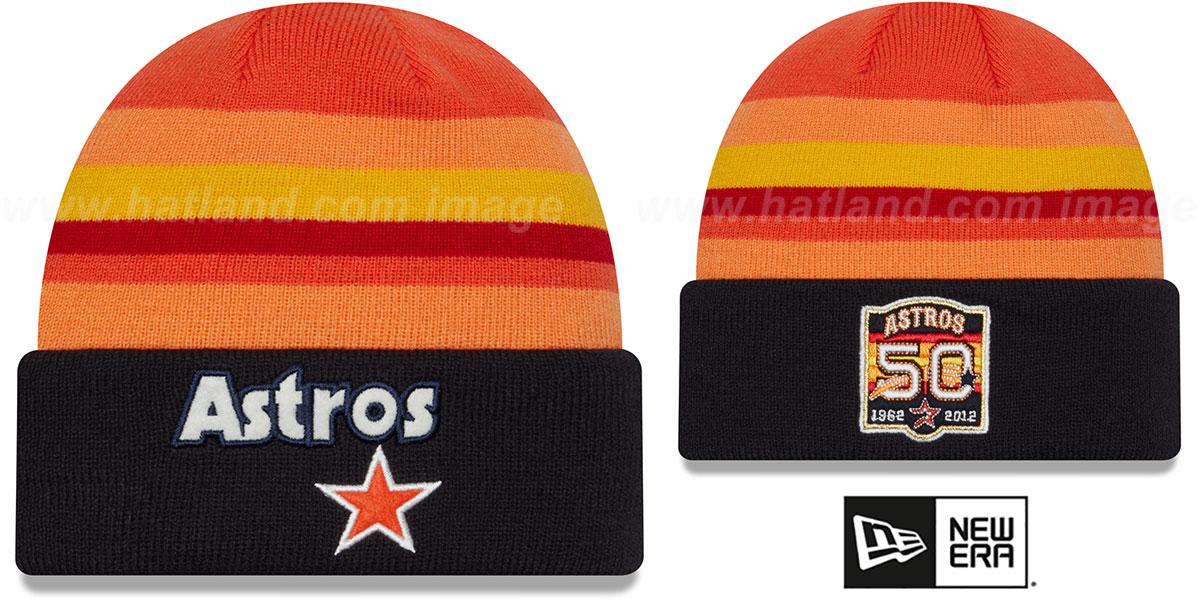 Houston Astros RETRO CUFF Knit Beanie By New Era