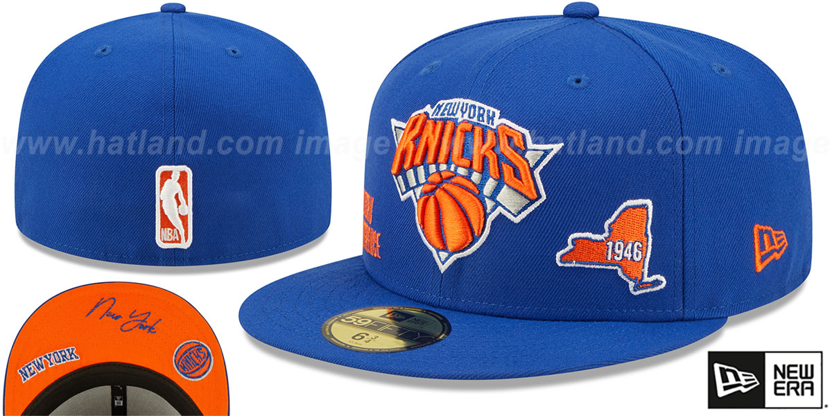 New York Knicks TRIPLE THREAT IDENTITY Royal Fitted Hat