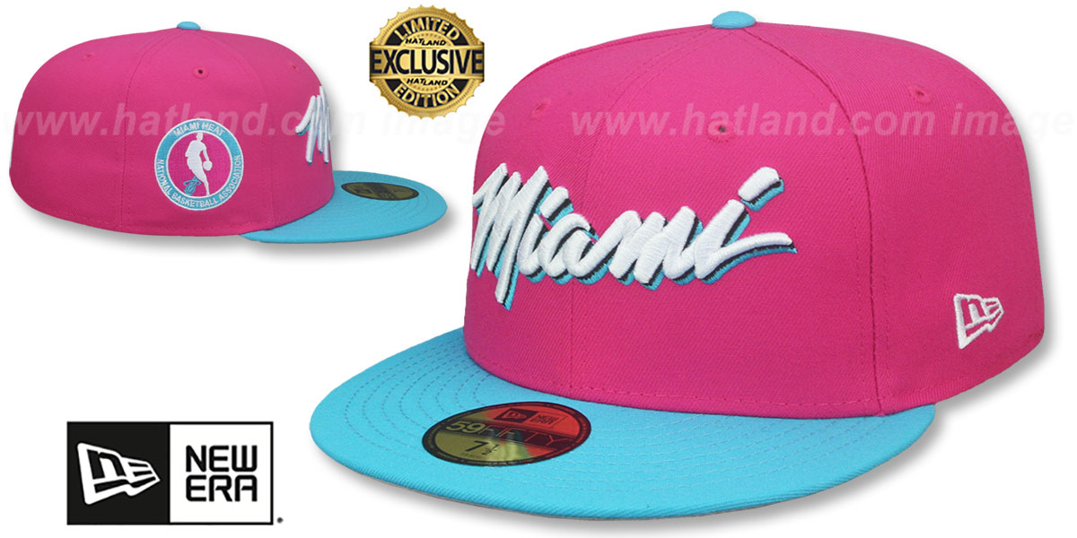 Miami Heat Miami Vice Side Patch Beetroot Blue Fitted Hat