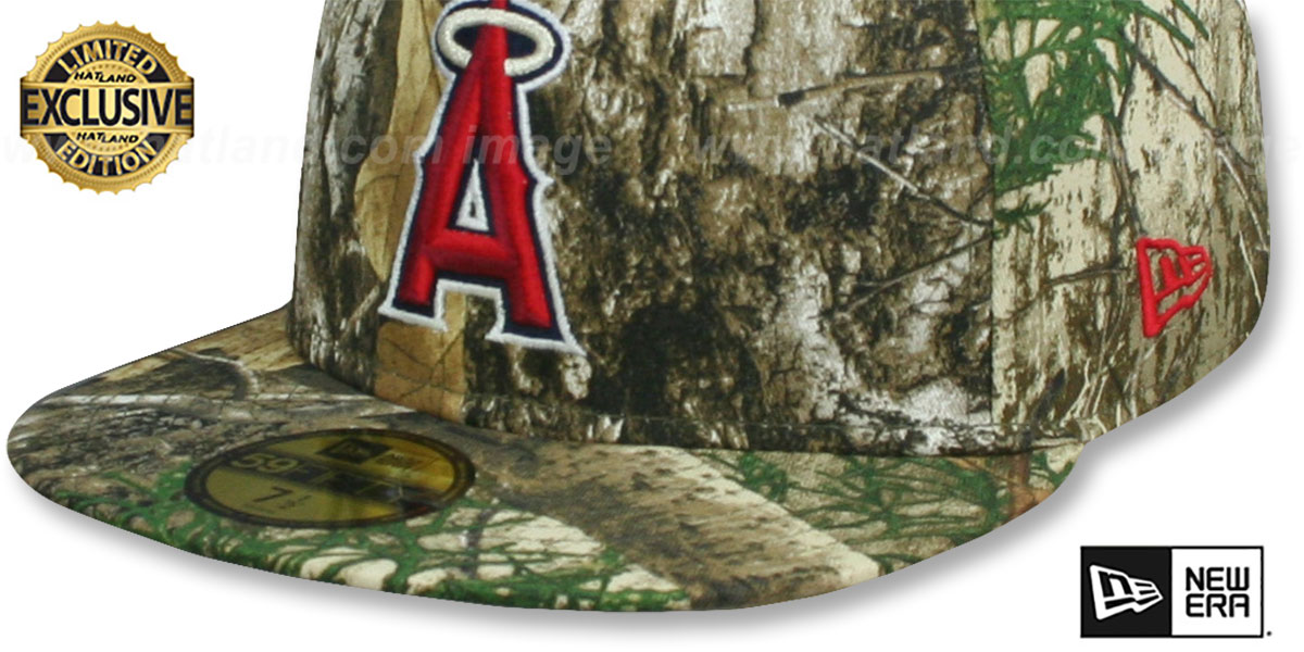 Los Angeles Angels Mlb Team Basic Realtree Camo Fitted Hat