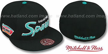 spurs mitchell fitted classic ness script hat hats throwback 2t grey antonio san categories related