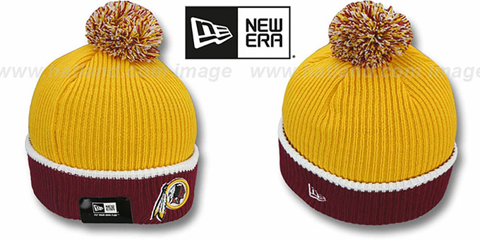 Redskins NFL FIRESIDE Gold Burgundy Knit Beanie Hat