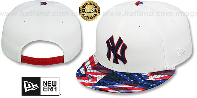 Yankees USA WAVING FLAG SNAPBACK White-Flag Hat by New Era at hat