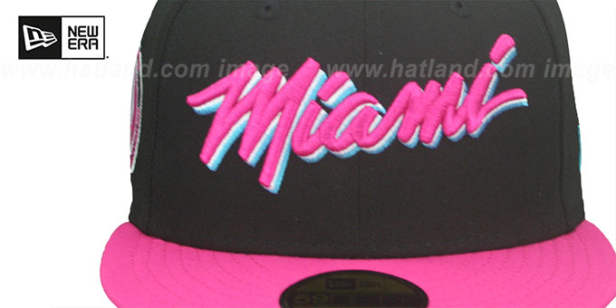 Miami Heat MIAMI VICE SIDE PATCH Black Beetroot Fitted Hat