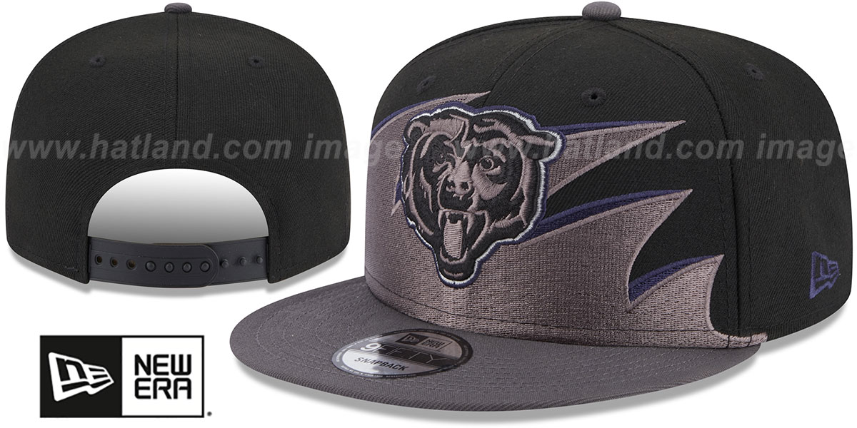 Chicago Bears NFL TIDAL WAVE SNAPBACK BlackCharcoal Hat