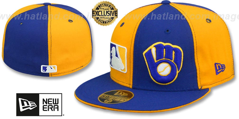 Milwaukee Brewers DOUBLE WHAMMY Gold-Royal Fitted Hat