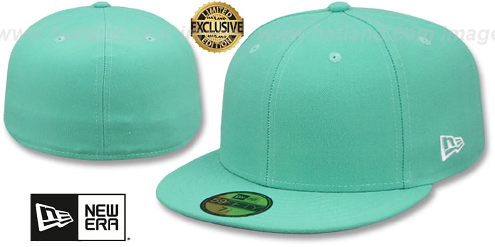 New Era 59FIFTY BLANK Mint Fitted Hat   New Era 59fifty Blank Mint Fitted Hat 32221 