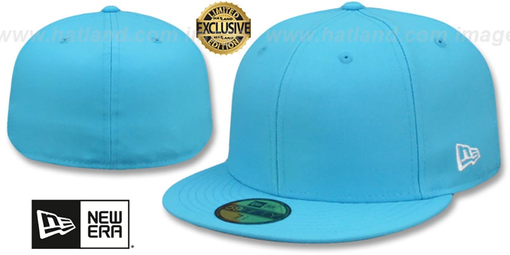 blank light blue fitted hat