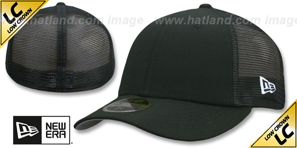 New Era LOW-CROWN MESH-BACK 59FIFTY-BLANK Black-Black Fitted Hat