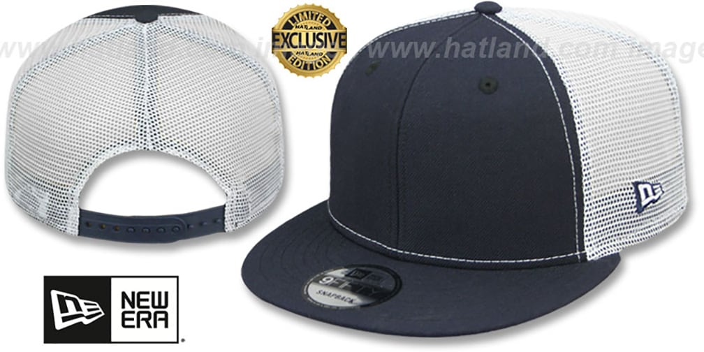 New Era MESH-BACK BLANK SNAPBACK Navy-White Hat