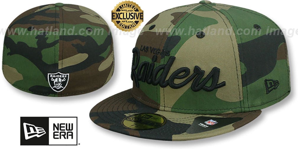 Las Vegas Raiders NFL TEAM-SCRIPT Army Camo Fitted Hat