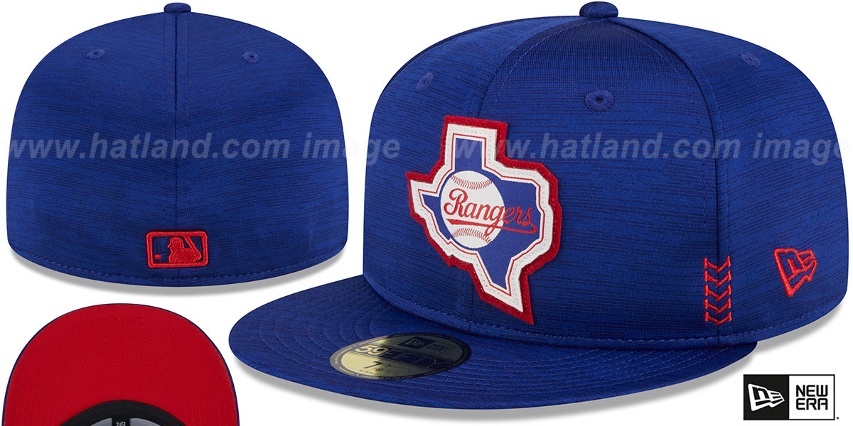 Texas Rangers 2024 ONFIELD CLUBHOUSE Heather Royal Fitted Hat