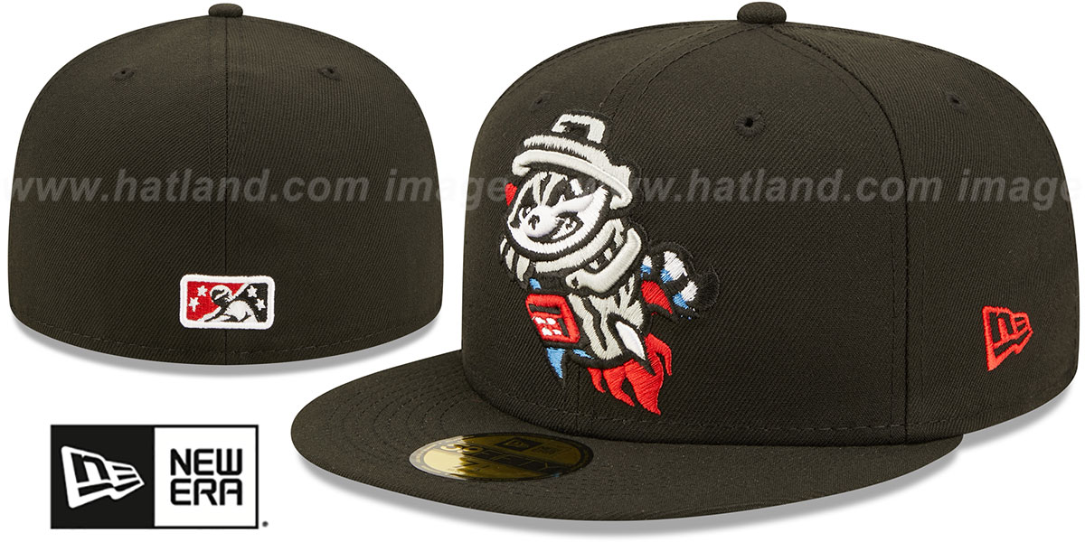 Rocket City Trash Pandas MILB ONFIELD ALT 1 Black Fitted Hat