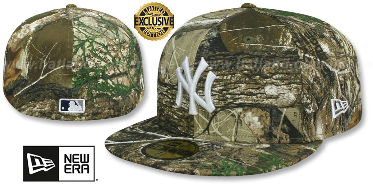 New York Yankees MLB TEAM-BASIC Realtree Camo Fitted Hat