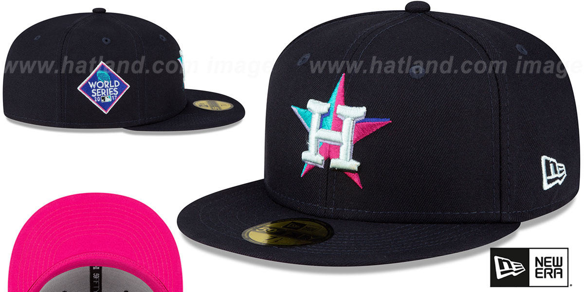 Houston Astros 2017 WS POLAR LIGHTS Navy-Pink Fitted Hat