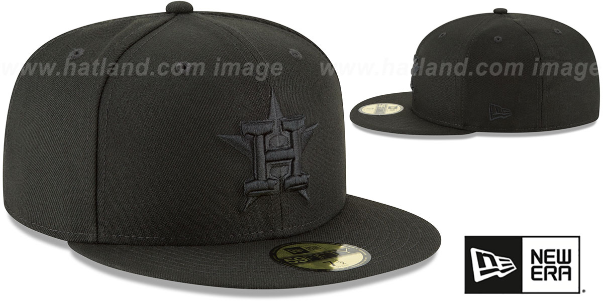 Houston Astros BLACKOUT Fitted Hat by New Era