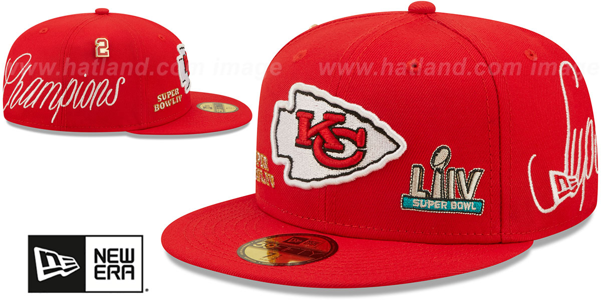 Kansas City Chiefs HISTORIC CHAMPIONS Red Fitted Hat