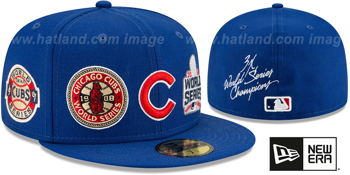 Chicago Cubs WORLD SERIES CHAMPS ELEMENTS Royal Fitted Hat