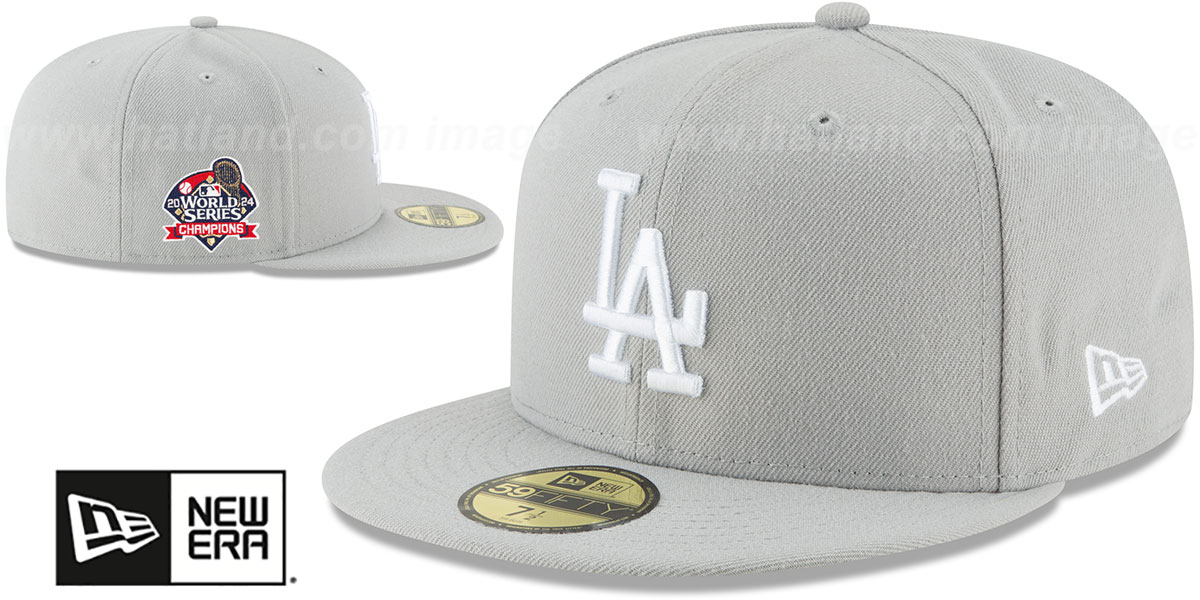 Los Angeles Dodgers 2024 WORLD SERIES CHAMPIONS GreyWhite Fitted