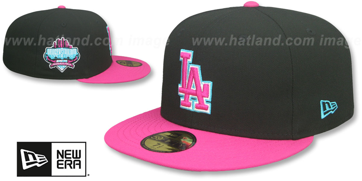 Los Angeles Dodgers MIAMI VICE SIDE-PATCH Black-Beetroot Fitted H