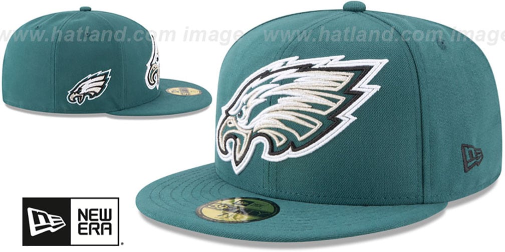 Philadelphia Eagles FRAME-FRONT Green Fitted Hat by New Era