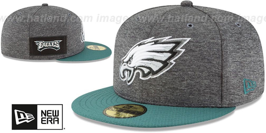 Philadelphia Eagles HOME ONFIELD STADIUM Charcoal-Green Fitted Ha