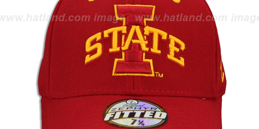 Iowa State DH - STATE Red Fitted Hat by Zephyr