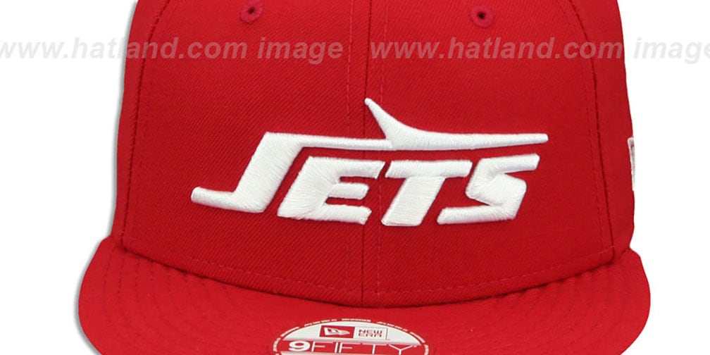 New York Jets THROWBACK TEAM-BASIC SNAPBACK Red-White Hat