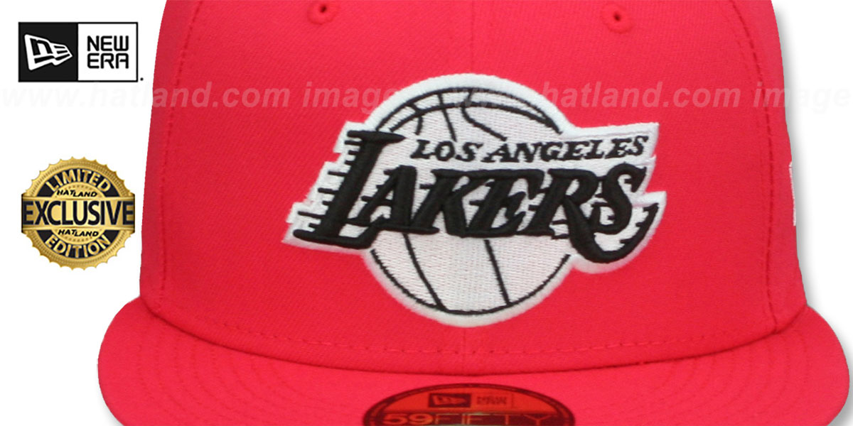 Los Angeles Lakers URBAN CAMO-BOTTOM Lava Red Fitted Hat