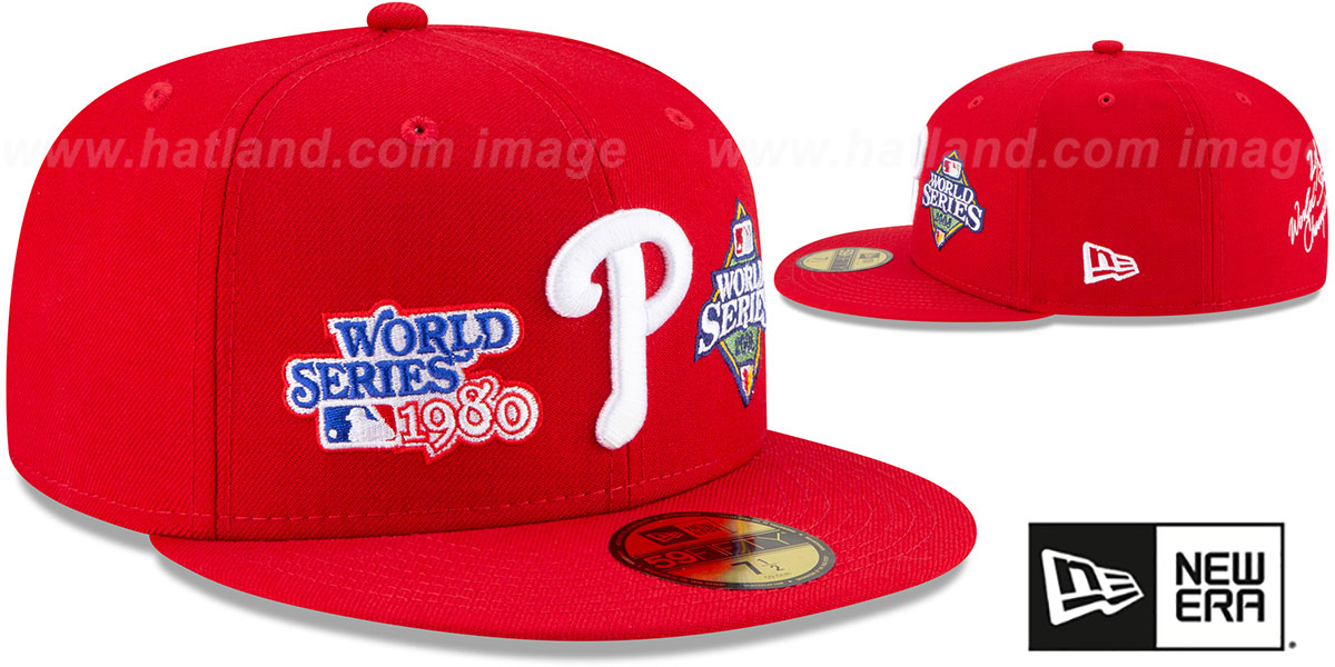 Philadelphia Phillies WORLD SERIES CHAMPS ELEMENTS Red Fitted Hat