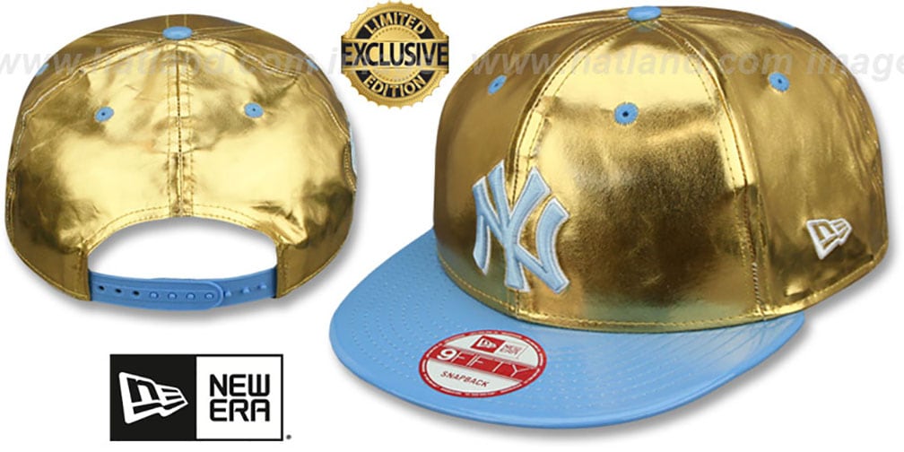 white and gold yankees hat