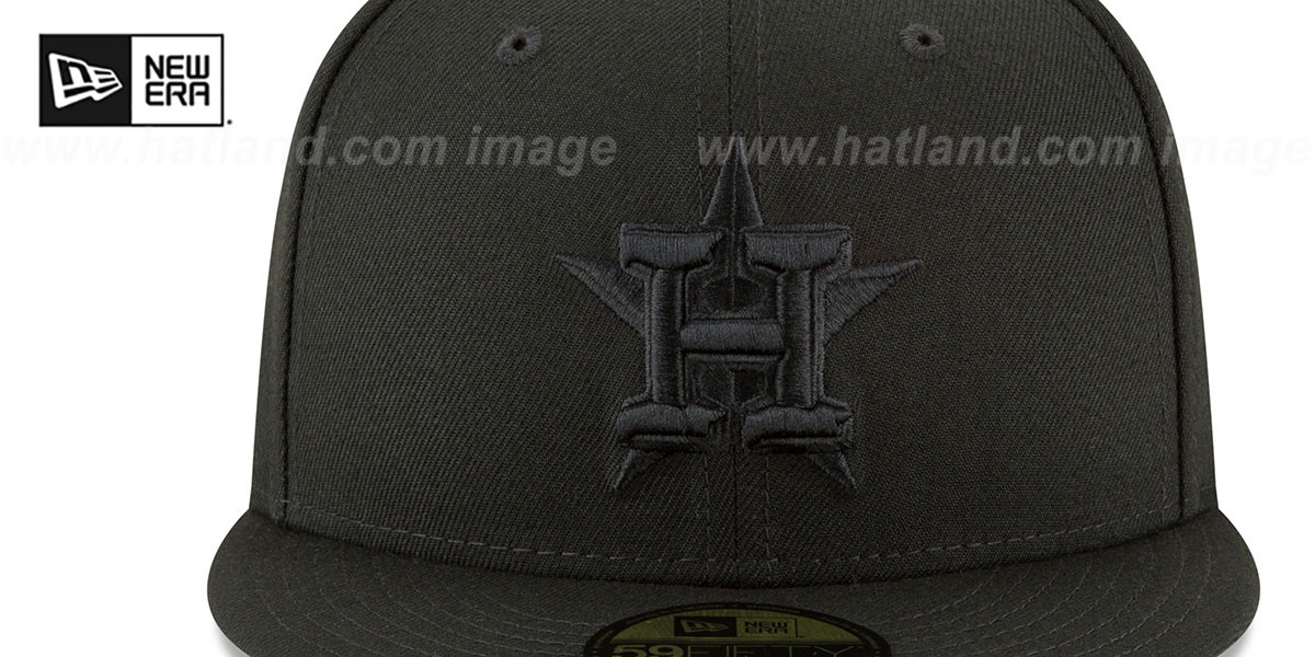 Houston Astros BLACKOUT Fitted Hat by New Era