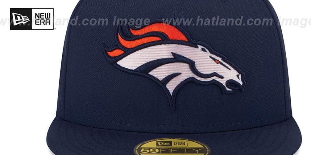 Denver Broncos NFL 3X SUPER BOWL CHAMPS Navy Fitted Hat