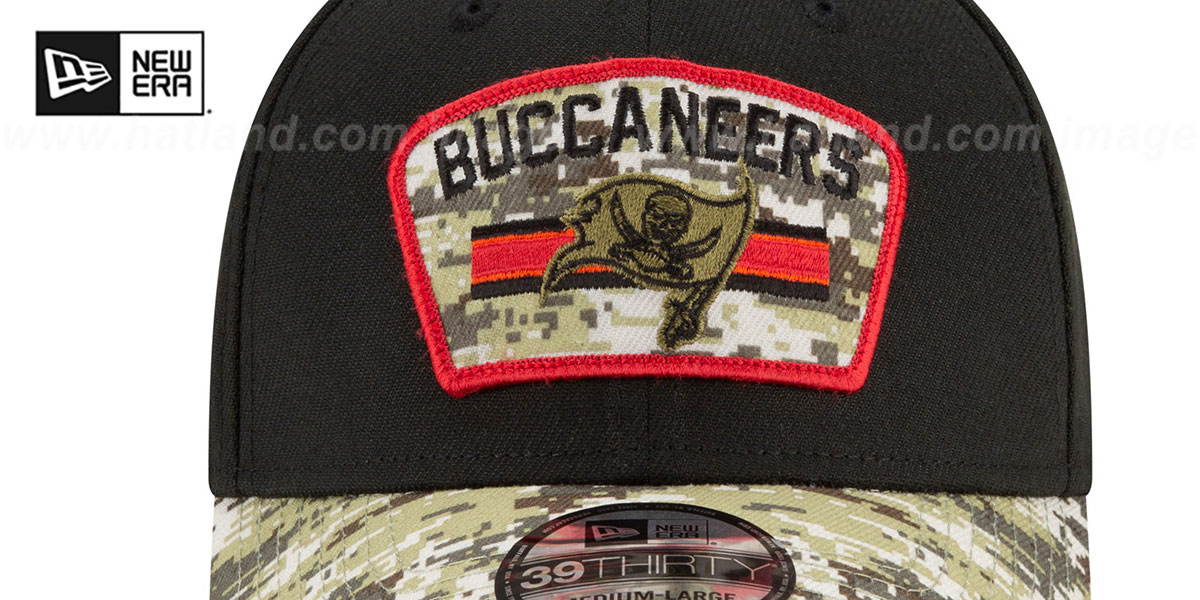 Tampa Bay Buccaneers 2021 SALUTE-TO-SERVICE FLEX Black-Desert Hat