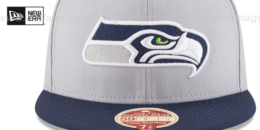 Seattle Seahawks NFL WOOL-STANDARD Grey-Navy Fitted Hat