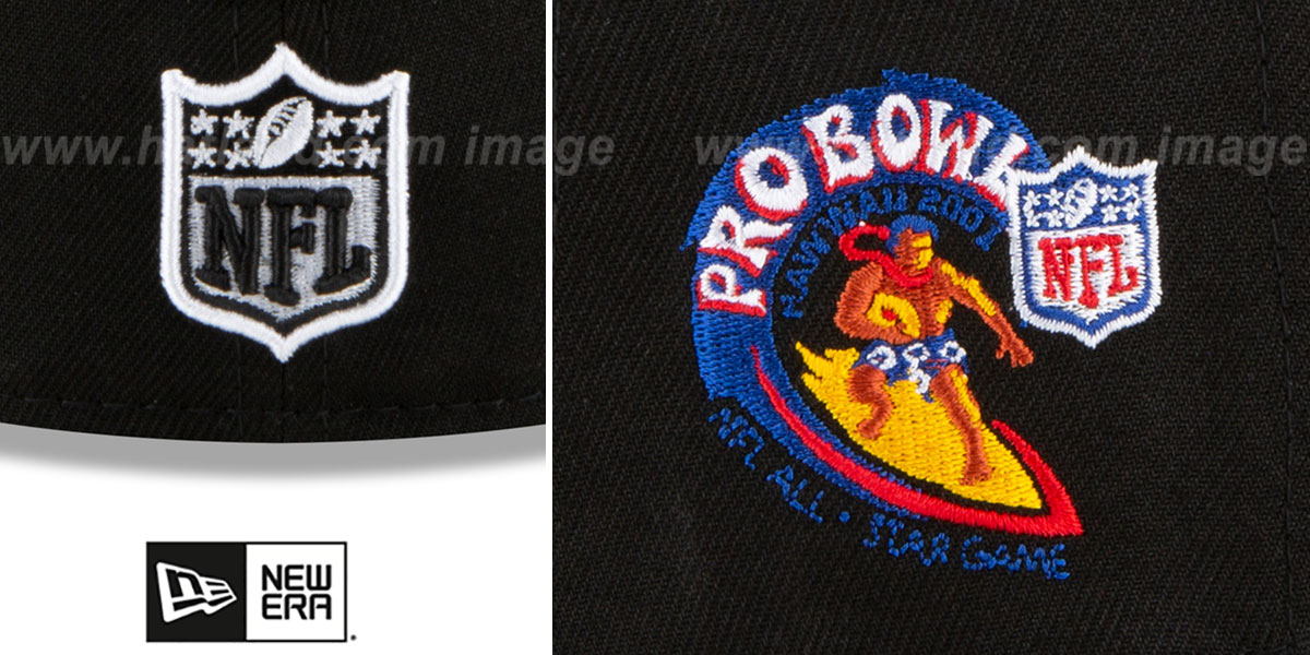 Las Vegas Raiders 2001 PRO BOWL SIDE-PATCH Black Fitted Hat