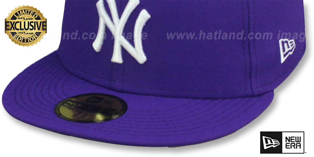 New York Yankees TEAM-BASIC Purple-White Fitted Hat