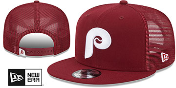 Phillies COOP TEAM-BASIC TRUCKER SNAPBACK Burgundy Hat by New Era