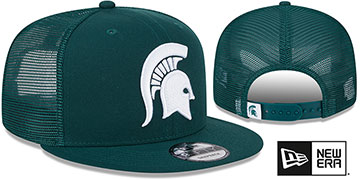 Michigan State TEAM-BASIC TRUCKER SNAPBACK Green Hat by New Era