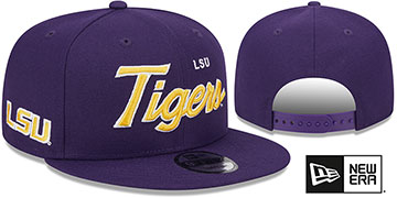 Louisiana State TEAM-SCRIPT SNAPBACK Purple Hat by New Era