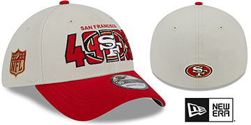 49ers 2023 NFL DRAFT FLEX Stone-Red Hat by New Era