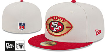 49ers 2024 HISTORIC SIDELINE Stone-Red Fitted Hat by New Era