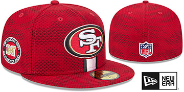 49ers 2024 NFL SIDELINE Red Fitted Hat by New Era