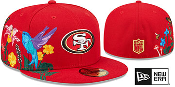 49ers 'SIDE-BLOOM' Red Fitted Hat by New Era