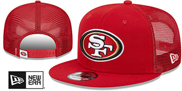 49ers TEAM-BASIC TRUCKER SNAPBACK Red Hat by New Era