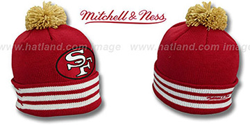 49ers XL-LOGO BEANIE Burgundy by Mitchell and Ness