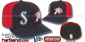 76ers 'DOUBLE WHAMMY' Black-Red Fitted Hat