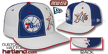 76ers DW THEN and NOW Royal-White Fitted Hat