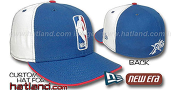 76ers LOGOMAN Royal-White Fitted Hat by New Era