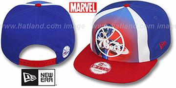 76ers MARVEL RETRO-SLICE SNAPBACK Royal-Red Hat by New Era